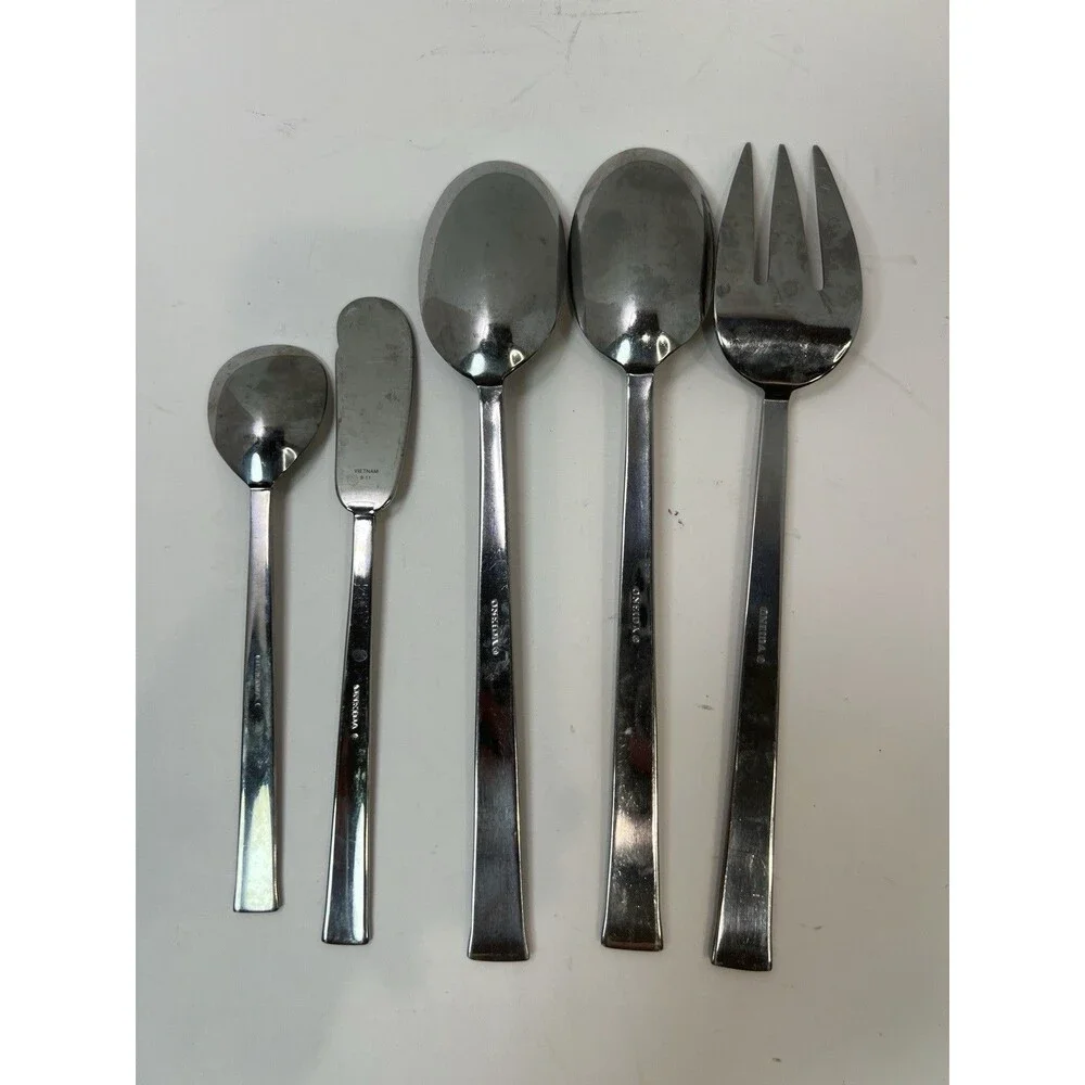 Oneida Sunnybrook 5 Piece Serving Set Quality Stainless Flatware Vietnam Glossy